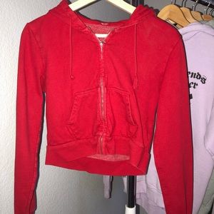 cropped zip up hoodie